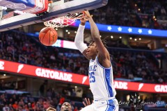 Washington, DC - March 14, 2024: Duke Blue Devils forward Mark Mitchell (25) dunks the ball during the quarterfinal round of the 2024 ACC Tournament between Duke and NC State at Capital One Arena in Washington, DC.  (Photo by Elliott Brown/A Lot of Sports Talk)