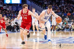 Washington, DC - March 14, 2024: Duke Blue Devils center Kyle Filipowski (30) drives to the basket during the quarterfinal round of the 2024 ACC Tournament between Duke and NC State at Capital One Arena in Washington, DC.  (Photo by Elliott Brown/A Lot of Sports Talk)