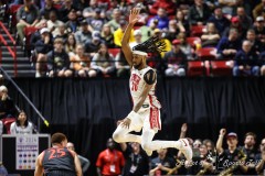 March 14, 2024: UNLV Rebels forward Keylan Boone (20) leaps in the air during the second half of the Men’s Quarterfinals of the Mountain West Conference tournament, Thursday, March 14, 2024, in Las Vegas, NV. Christopher Trim/A Lot of Sports Talk.
