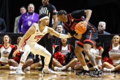 March 14, 2024: UNLV Rebels guard Justin Webster (2) plays defense during the second half of the Men’s Quarterfinals of the Mountain West Conference tournament, Thursday, March 14, 2024, in Las Vegas, NV. Christopher Trim/A Lot of Sports Talk.