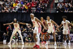 March 14, 2024: UNLV Rebels guard Shane Nowell (3) on the court during the second half of the Men’s Quarterfinals of the Mountain West Conference tournament, Thursday, March 14, 2024, in Las Vegas, NV. Christopher Trim/A Lot of Sports Talk.