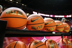 March 16, 2024: A view of several Nike Elite basketballs prior to the start of the Men’s Finals of the Mountain West Conference tournament, Saturday, March 16, 2024, in Las Vegas, NV. Christopher Trim/A Lot of Sports Talk.