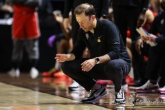 March 16, 2024: New Mexico Lobos head coach Richard Pitino looks down at the court during the second half of the Men’s Finals of the Mountain West Conference tournament, Saturday, March 16, 2024, in Las Vegas, NV. Christopher Trim/A Lot of Sports Talk.