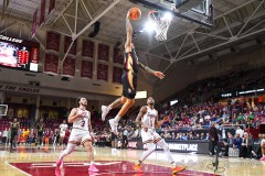 CHESTNUT HILL, MA - FEBRUARY 06: Florida State Seminoles guard Josh Nickelberry (20) dunks the ball during the college basketball game between the Florida State Seminoles and the Boston College Eagles on February 6, 2024 at Conte Forum in Chestnut Hill, MA. (Photo by Erica Denhoff/A Lot of Sports Talk)