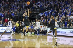 During the Big East Conference game between Seton Hall and Marquette, Marquette guard TYLER KOLEK (11) throws up a half court shot at the buzzer late in the second half of the game at the Prudential Center in Newark, New Jersey