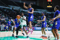 DENTON, TX — February 19, 2025 UNT Mean Green host the Tulsa Golden Hurricane at the Super Pit.
