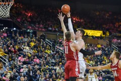 ANN ARBOR, MICHIGAN - FEBRUARY 27: A college basketball game between the Michigan Wolverines and the Wisconsin Badgers at Crisler Arena on February 27, 2020 in Ann Arbor, Michigan. The Wisconsin Badgers won the game 81-74. (Photo by Aaron J. / A lot of Sports Talk)
