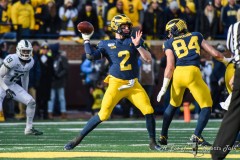 ANN ARBOR, MICHIGAN - NOVEMBER 16: A college football game between the Michigan Wolverines and the Michigan State Spartans at Michigan Stadium on November 16, 2019 in Ann Arbor, MI. (Photo by Aaron J. Thornton/A Lot of Sports Talk)