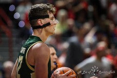 March 15, 2024: Colorado State Rams forward Patrick Cartier (12) looks to inbound the ball during the first half of the Men’s Semifinals of the Mountain West Conference tournament, Friday, March 15, 2024, in Las Vegas, NV. Christopher Trim/A Lot of Sports Talk.