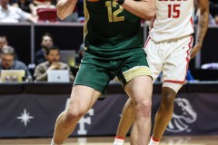 March 15, 2024: Colorado State Rams forward Patrick Cartier (12) looks to pass the ball during the first half of the Men’s Semifinals of the Mountain West Conference tournament, Friday, March 15, 2024, in Las Vegas, NV. Christopher Trim/A Lot of Sports Talk.