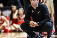 March 15, 2024: New Mexico Lobos head coach Richard Pitino watches his team during the second half of the Men’s Semifinals of the Mountain West Conference tournament, Friday, March 15, 2024, in Las Vegas, NV. Christopher Trim/A Lot of Sports Talk.