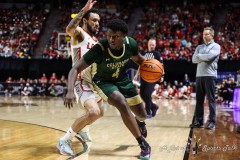 March 15, 2024: Colorado State Rams guard Isaiah Stevens (4) drives down the baseline during the first half of the Men’s Semifinals of the Mountain West Conference tournament, Friday, March 15, 2024, in Las Vegas, NV. Christopher Trim/A Lot of Sports Talk.