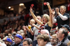 March 15, 2024: A San Diego State Aztecs fans shows support for the team during the first half of the Men’s Semifinals of the Mountain West Conference tournament, Friday, March 15, 2024, in Las Vegas, NV. Christopher Trim/A Lot of Sports Talk.