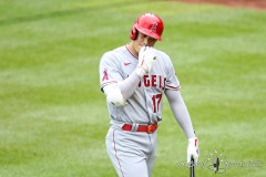 Baltimore, MD - July 9, 2022: Los Angeles Angels starting pitcher Shohei Ohtani (17) in action during the game between the Baltimore Orioles and Los Angeles Angels at  Oriole Park at Camden Yards in Baltimore, MD.   (Photo by Elliott Brown/A Lot of Sports Talk)