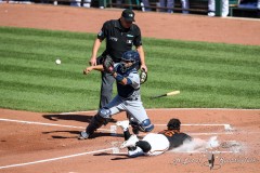 Baltimore, MD - June 18, 2022: Baltimore Orioles center fielder Ryan McKenna (26) slides safe into homeplate during the game between the Baltimore Orioles and Tampa Bay Rays at  Oriole Park at Camden Yards in Baltimore, MD.   (Photo by Elliott Brown/A Lot of Sports Talk)