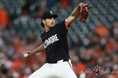 Sept. 06, 2024: Baltimore MD: Baltimore Orioles pitcher Dean Kremer (64) held the Tampa Bay Rays hitless for six innings as they defeat the Rays 2-0 in a Major League Baseball game at Oriole Park at Camden Yards in Baltimore, MD. (Michael R. Smith/A Lot of Sportstalk).