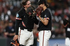 Sept. 06, 2024: Baltimore MD: Baltimore Orioles pitcher Dean Kremer (64) held the Tampa Bay Rays hitless for six innings as they defeat the Rays 2-0 in a Major League Baseball game at Oriole Park at Camden Yards in Baltimore, MD. (Michael R. Smith/A Lot of Sportstalk).