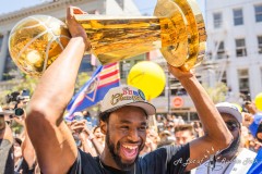 Andrew Wiggins- Warriors Championship Parade in San Francisco, California on June 20, 2022. (Photo by Chris Tuite)