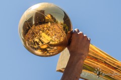 The Larry O'Brien Trophy- Warriors Championship Parade in San Francisco, California on June 20, 2022. (Photo by Chris Tuite)