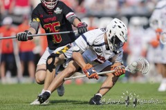 PHILADELPHIA, PENNSYLVANIA – MAY 25: Virginia midfielder JOEY TERENZI (5) gets his balance after picking up the ball in the game between Maryland and Virginia during the 2024 NCAA Men’s Lacrosse Tournament semifinal game at Lincoln Financial Field on May 25, 2024, in Philadelphia, PA  (Scotty Rausenberger/A Lot of Sports Talk)