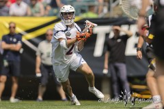 PHILADELPHIA, PENNSYLVANIA – MAY 25: Virginia attack THOMAS MENCKE (2) moves toward the center of the field in the game between Maryland and Virginia during the 2024 NCAA Men’s Lacrosse Tournament semifinal game at Lincoln Financial Field on May 25, 2024, in Philadelphia, PA  (Scotty Rausenberger/A Lot of Sports Talk)