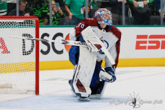 DALLAS, TX — Game 2 of the Stanley Cup Playoffs featuring the Dallas Stars and Colorado Avalanche at American Airlines Center. Colorado leads the best of 7 series 1-0.