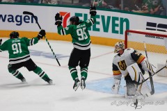 DALLAS, TX — The Dallas Stars take on the Las Vegas Golden Knights in round one of the NHL Western Conference playoffs at American Airlines Center.