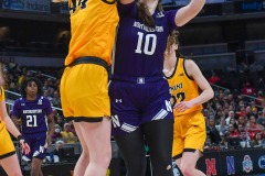 INDIANAPOLIS, INDIANA - MARCH 04: B1G Ten Womens Tournament Quarterfinals game between Iowa and Northwestern at Gainbridge Fieldhouse on March 04, 2022 in Indianapolis, IN. (Photo by Aaron J. / ALOST)