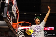 March 13, 2024: UNLV Lady Rebels forward Alyssa Brown (44) celebrates winning the Women’s Mountain West Conference tournament, Wednesday, March 13, 2024, in Las Vegas. Christopher Trim/A Lot of Sports Talk.