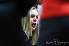 March 13, 2024: UNLV Lady Rebels head coach Lindy La Rocque speaks to her team during the first half of the Women’s Mountain West Conference tournament, Wednesday, March 13, 2024, in Las Vegas. Christopher Trim/A Lot of Sports Talk.