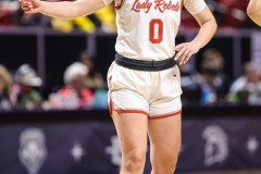 March 13, 2024: UNLV Lady Rebels guard Ashley Scoggin (0) on the floor during the first half of the Women’s Mountain West Conference tournament, Wednesday, March 13, 2024, in Las Vegas. Christopher Trim/A Lot of Sports Talk.