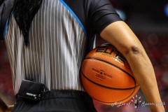 March 13, 2024: A referee holds the basketball during the finals of the Women’s Mountain West Conference tournament, Wednesday, March 13, 2024, in Las Vegas. Christopher Trim/A Lot of Sports Talk.