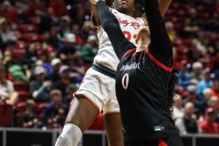 March 13, 2024: UNLV Lady Rebels center Desi-Rae Young (23) shoots the ball during the second half of the finals of the Women’s Mountain West Conference tournament, Wednesday, March 13, 2024, in Las Vegas. Christopher Trim/A Lot of Sports Talk.