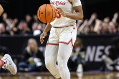 March 13, 2024: UNLV Lady Rebels guard Amarachi Kimpson (33) dribbles the ball during the second half of the finals of the Women’s Mountain West Conference tournament, Wednesday, March 13, 2024, in Las Vegas. Christopher Trim/A Lot of Sports Talk.