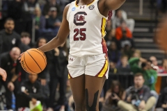ALBANY, NEW YORK – MARCH 29: South Carolina guard RAVEN JOHNSON (25) calls the next play late in the second half during the 2024 NCAA Women’s Basketball Tournament Albany 1 Regional semifinal at MVP Arena on March 29, 2024, in Albany, N.Y.  (Scotty Rausenberger/A Lot of Sports Talk)