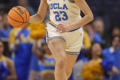 ALBANY, NEW YORK – MARCH 30: UCLA forward GABRIELA JAQUEZ (23) pushes the ball up-court during the 2024 NCAA Women’s Basketball Tournament Albany 2 Regional semifinal at MVP Arena on March 30, 2024, in Albany, N.Y.  (Scotty Rausenberger/A Lot of Sports Talk)