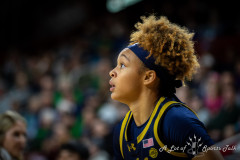 CHESTNUT HILL, MA - JANUARY 23: Notre Dame Fighting Irish guard Hannah Hidalgo (3) looks on during a women’s college basketball game between the Notre Dame Fighting Irish and the Boston College Eagles on January 23, 2025, at Conte Forum in Chestnut Hill, MA. (Photo by Erica Denhoff/Icon Sportswire)