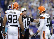 I guess being downgraded by the NFL means you have to work Browns games, as Leavy did last week. (Hannah Foslien/Getty Images)