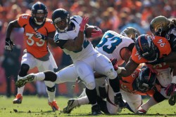 Maurice Jones-Drew and Jacksonville gave Denver more problems than most expected - including the Vegas oddsmakers - in a 35-19 defeat. (Doug Pensinger/Getty Images)