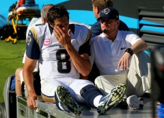 A season-ending ACL injury has thrown Sam Bradford's St. Louis career into uncertainty. (Streeter Lecka/Getty Images)