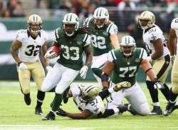 Chris Ivory haunted his former team on Sunday as the Jets once again are over .500, one of the surprises early on in the NFL. (Al Bello/Getty Images)