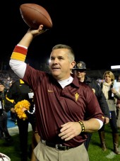 Six straight wins has seen Todd Graham and the Sun Devils clinch their spot in the Pac-12 title game, which they'll host with a win on Saturday against Arizona. (Harry How/Getty Images)