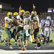 North Dakota State, like Alabama, is looking for a football championship three-peat in Division I. (Peter G. Aiken/Getty Images)