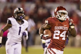 The key to Oklahoma upsetting OSU will be running back Brennan Clay, who is coming off a 31-carry, 200-yard performance at Kansas State. (Wesley Hitt/Getty Images)