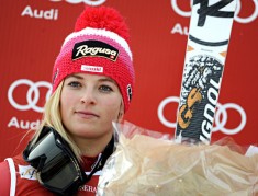 Swiss skier Lara Gut has already set a career-high in World Cup podium finishes with six of them in 2014. (Getty Images Europe)