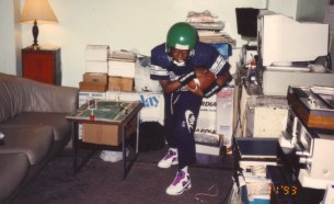 From the New York Jets helmet to the Emmitt Smith jersey to the football to the wristbands and Nike warmups and turf sneakers, my father, figuratively and literally, covered me in sports from head to toe at an early age.
