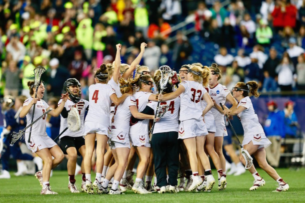 The nightcap of the women's national semifinals did not lack for drama, as Boston College made their hometown fans ecstatic with a come-from-behind one-goal win over Navy to reach Sunday's title game. (Robert Cole/ALOST)