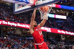 Washington, DC - March 14, 2024: North Carolina State Wolfpack guard Casey Morsell (14) dunks the ball during the quarterfinal round of the 2024 ACC Tournament between Duke and NC State at Capital One Arena in Washington, DC.  (Photo by Elliott Brown/A Lot of Sports Talk)