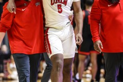 March 14, 2024: UNLV Rebels forward Rob Whaley Jr. (5) is helped to the bench area during the second half of the Men’s Quarterfinals of the Mountain West Conference tournament, Thursday, March 14, 2024, in Las Vegas, NV. Christopher Trim/A Lot of Sports Talk.