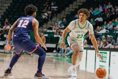 DENTON, TX — The UNT Mean Green play the Owls of Florida Atlantic at the Super Pit in Denton, TX.